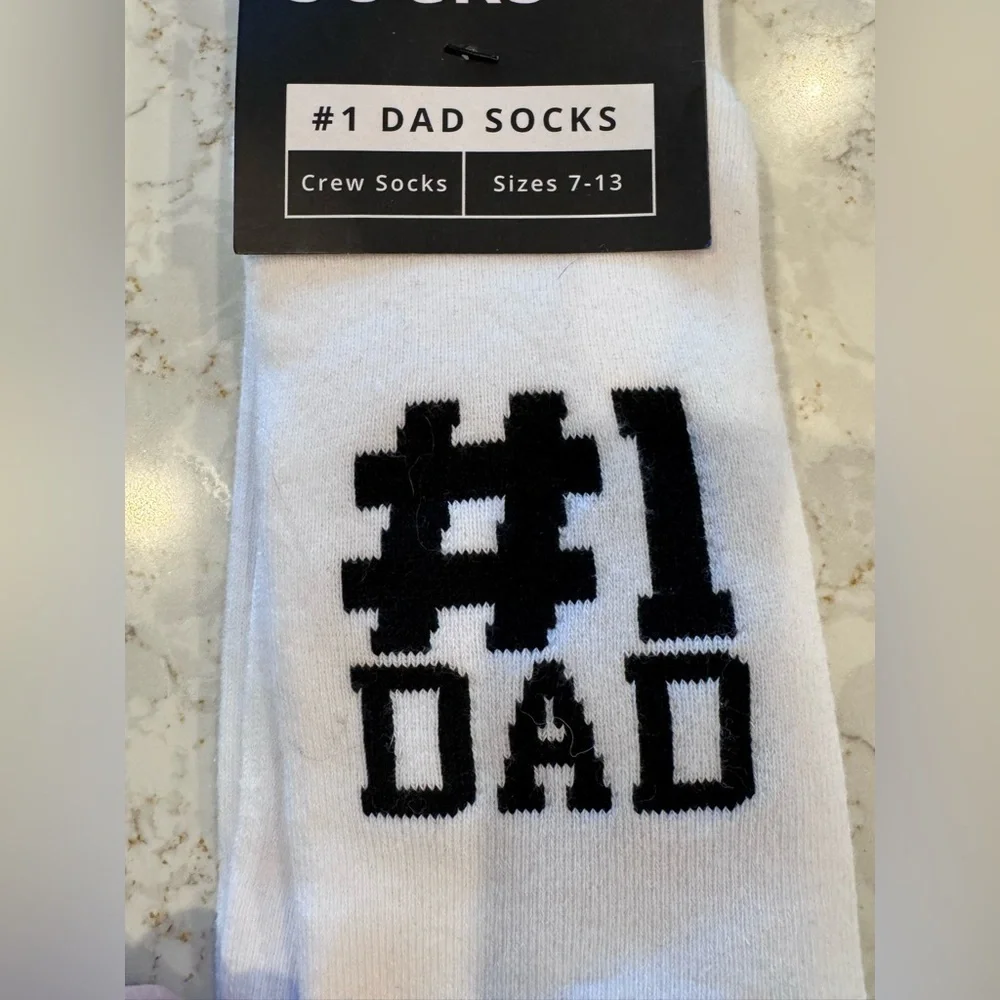 NWT- Men's Bumplife #1 Dad Socks, Sizes 7-13, Color White